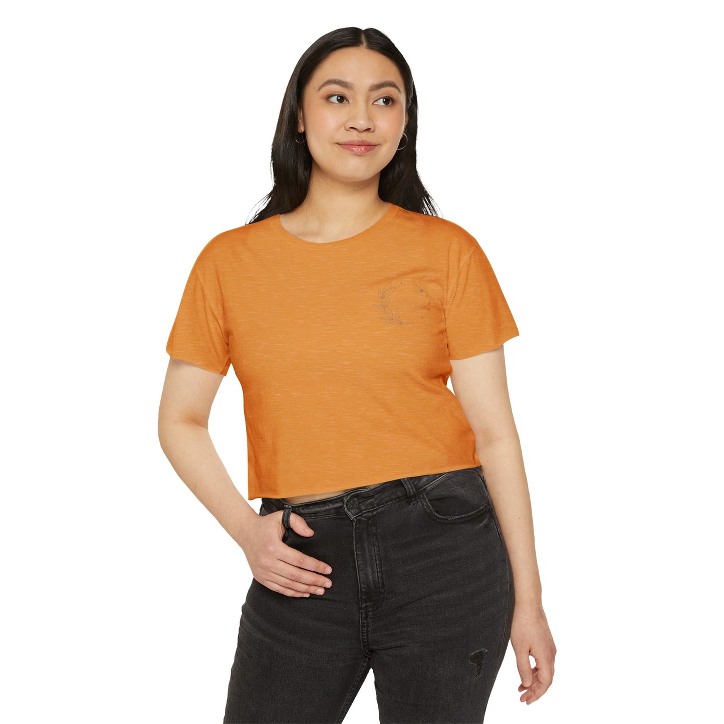 Women's Festival Crop Top with Pumpkin Spice Design, Bohemian Style Tee for Summer Events, Casual Wear, Gifts for Her, Fall Fashion